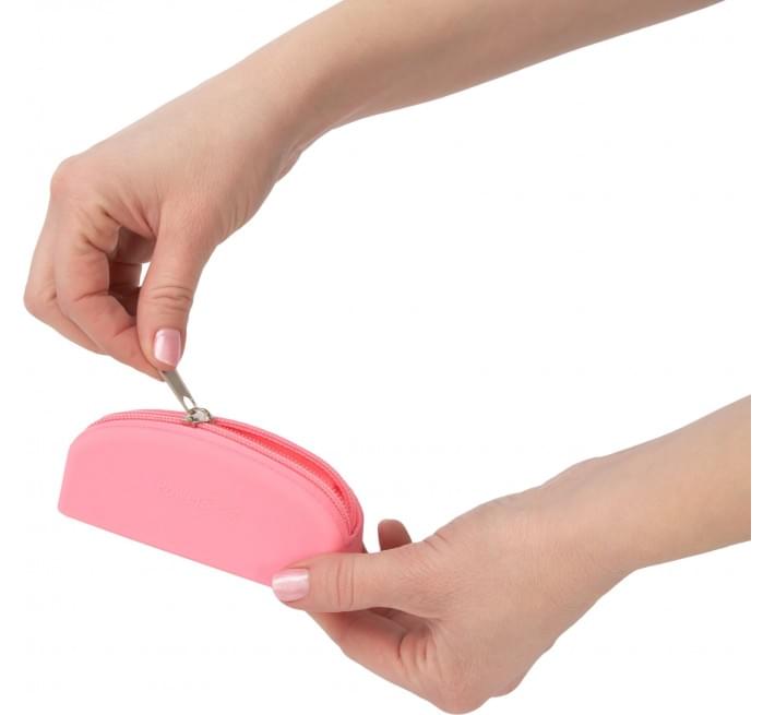 Сумка для хранения секс-игрушек PowerBullet Silicone Zippered Bag Розовая