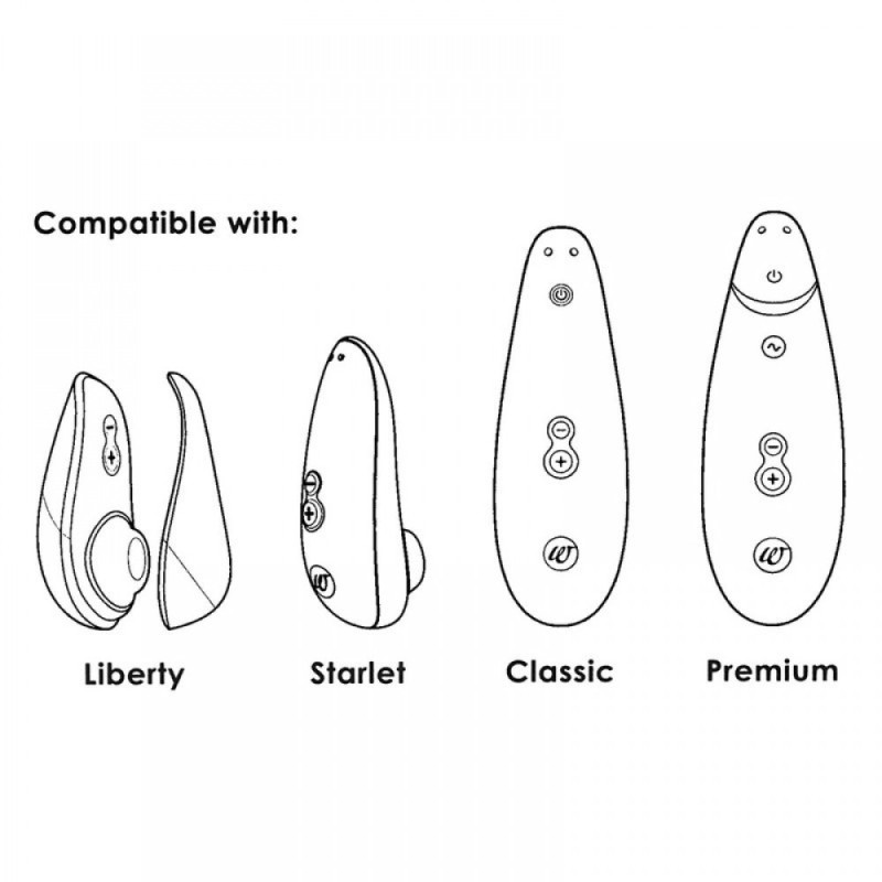 Змінні насадки Womanizer Premium, Classic, Liberty, Starlet - S, Малинові, 3 шт