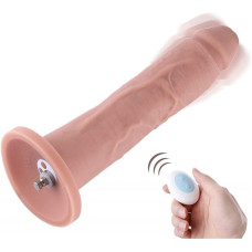 Фалоімітатор з вібрацією для секс-машин Hismith 10.2 Silicone Dildo with Vibe, KlicLok, пульт ДК