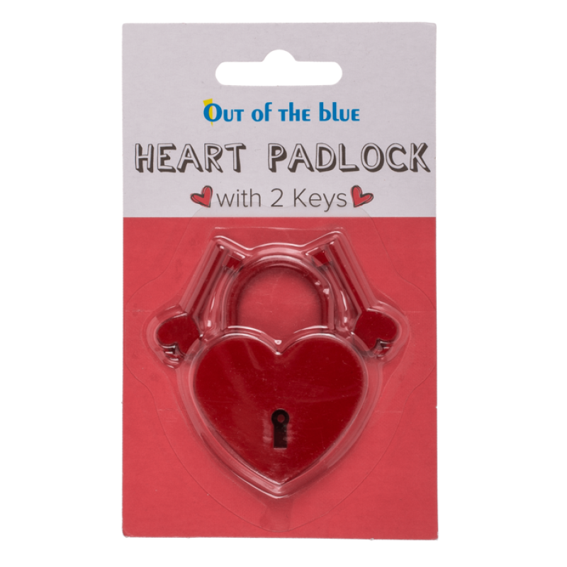 Металлический замок с двумя ключиками OOTB Heart Padlock, 6 см