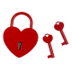 Металлический замок с двумя ключиками OOTB Heart Padlock, 6 см