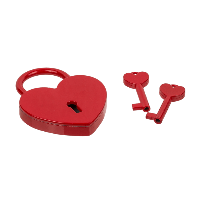 Металлический замок с двумя ключиками OOTB Heart Padlock, 6 см