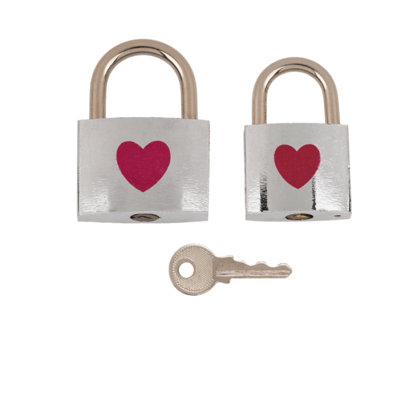 Металлические замочки с ключиком OOTB Love Lock, 4,7 см и 5 см