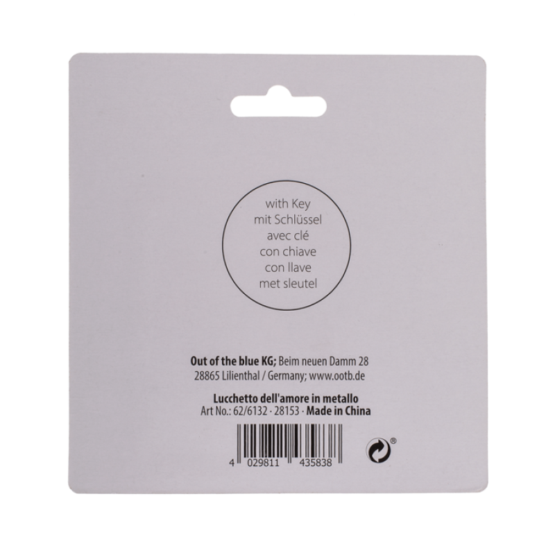 Металлические замочки с ключиком OOTB Love Lock, 4,7 см и 5 см