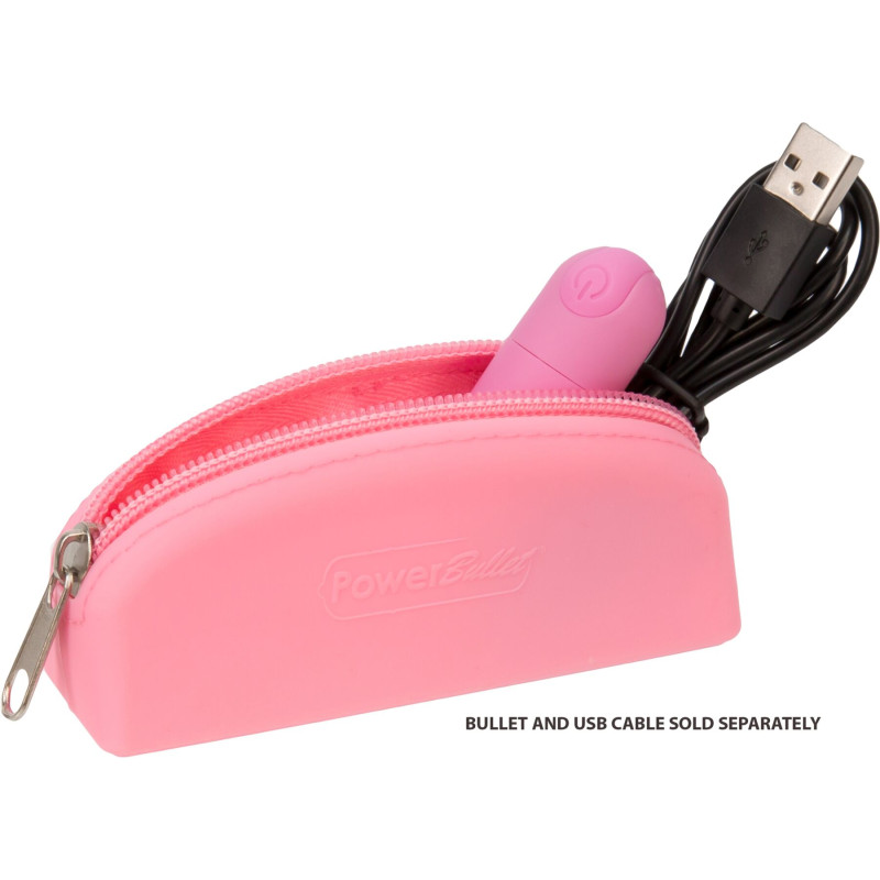 Сумка для зберігання секс-іграшок PowerBullet Silicone Zippered Bag Рожева
