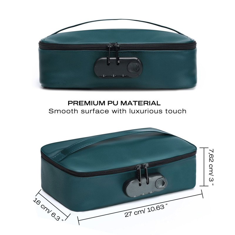 Кейс для іграшок Dorcel DISCREET BOX LUXURY GREEN, кодовий замок, 27×16×7,62 см