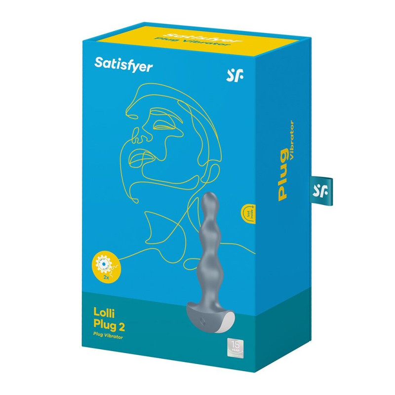 Анальний стимулятор-намистини з двома моторами Satisfyer Lolli-Plug 2 (ice blue)