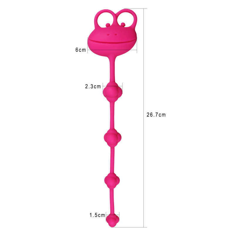 Аналная цепочка шариков LoveToy Silicone Frog Anal Beads Розовая