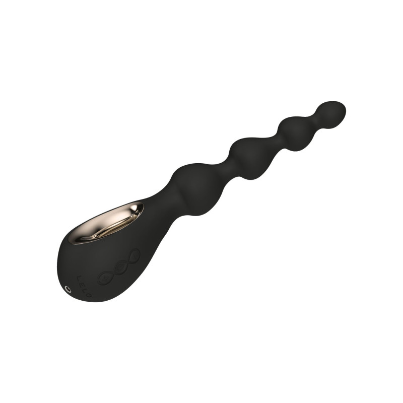 Анальные бусы с вибрацией LELO Soraya Beads Black, разный диаметр бусин, 8 режимов