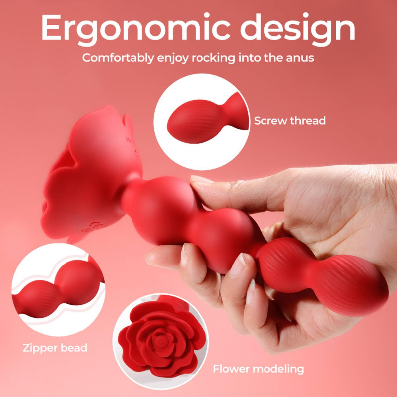 Анальний стимулятор B - Series Cute Rose Rotating Anal Beads