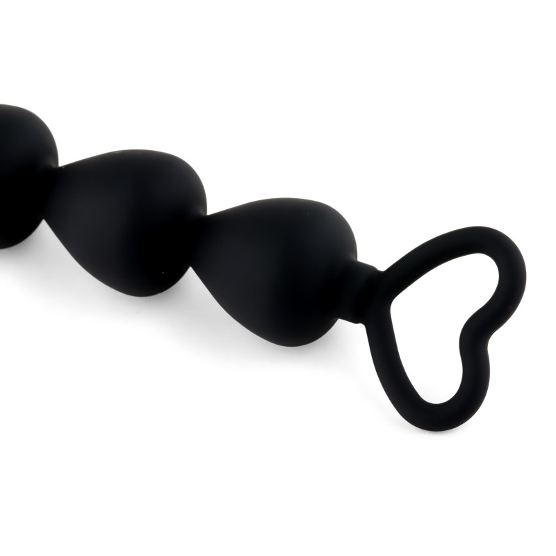 Анальний ланцюжок B - Series HeavyFun Anal Beads Heart Black