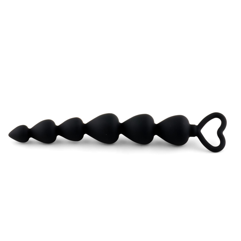 Анальний ланцюжок B - Series HeavyFun Anal Beads Heart Black
