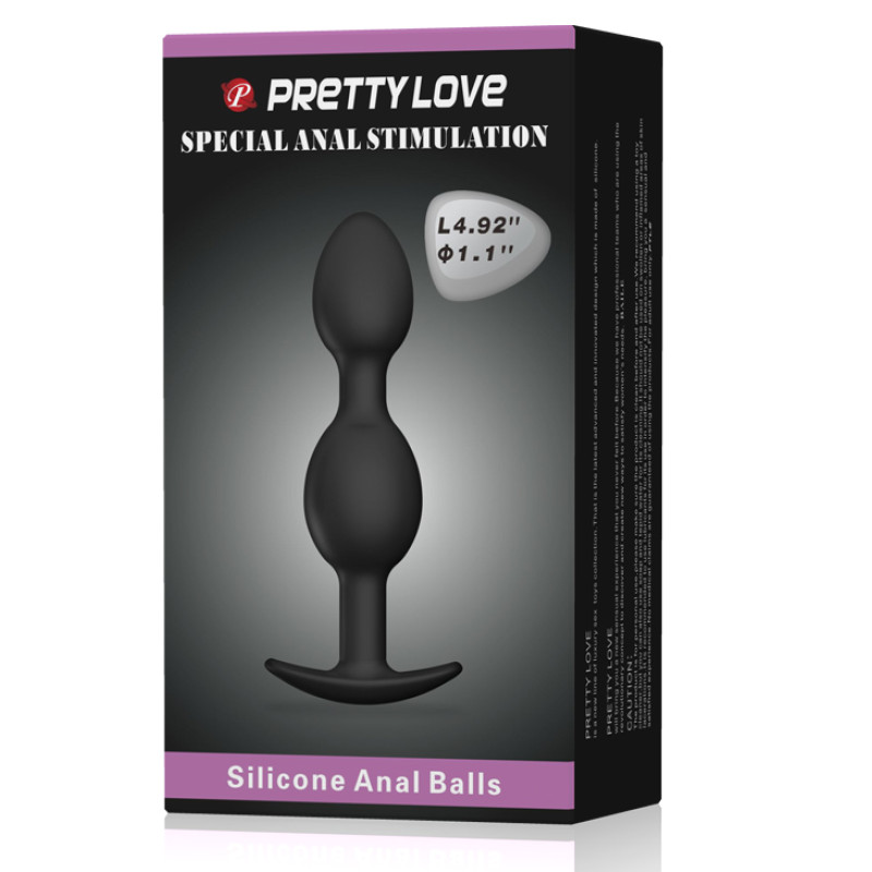 Анальна пробка Pretty Love silicone Anal balls Чорна BI0396