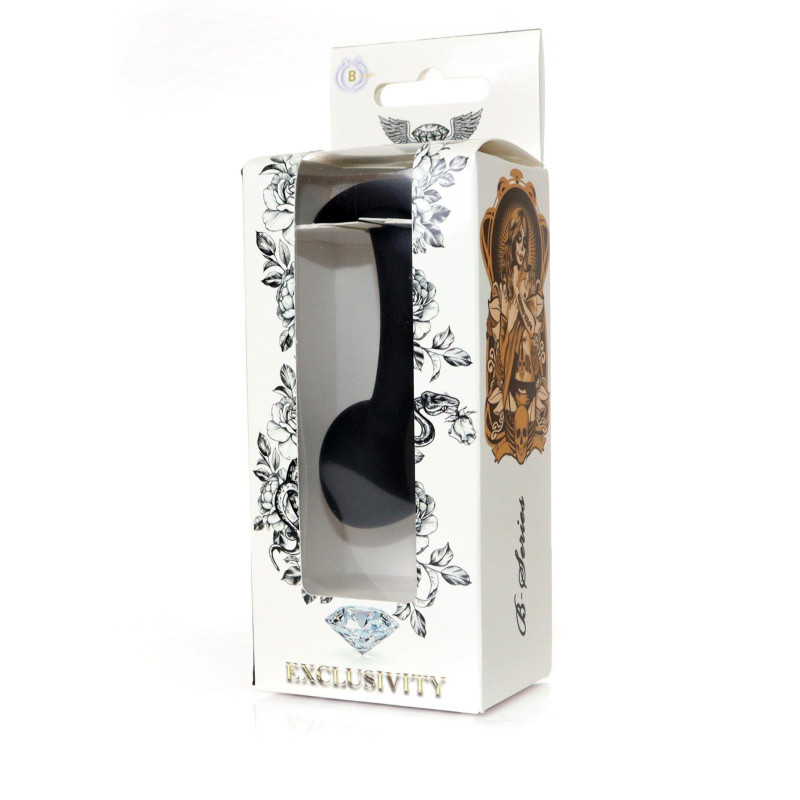 Анальная пробка B - Series HeavyFun Curved Silicone Black Plug M