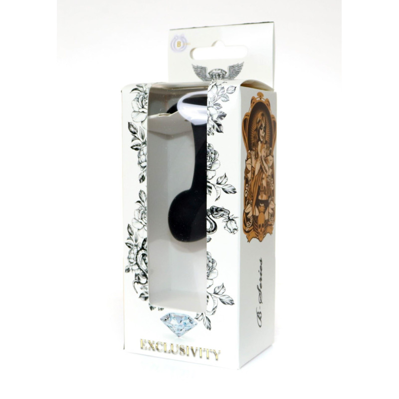 Анальна пробка B - Series HeavyFun Curved Silicone Black Plug S