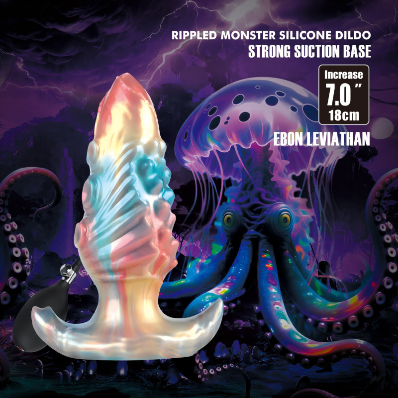 Надувная фэнтезийная анальная пробка Power Monsters Ebon Leviathan, 18 см