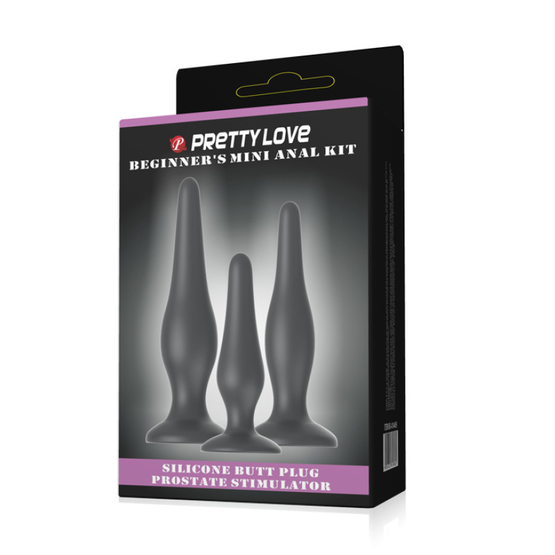 Анальные пробки Pretty Love Begginer's Mini Anal Kit Черная