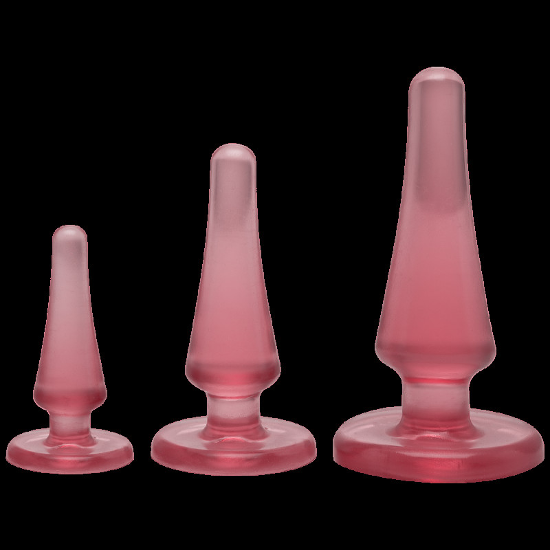 Набор анальных пробок Doc Johnson Crystal Jellies Anal Initiation Kit Розовый