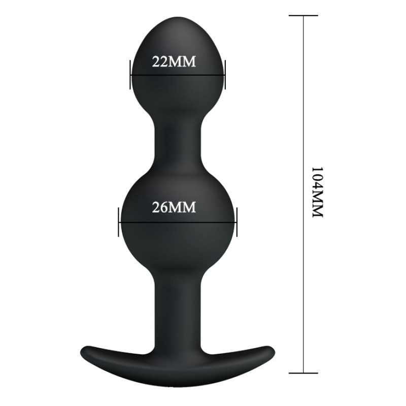 Анальна пробка Pretty Love silicone Anal balls Чорна BI0395