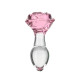 Скляна анальна пробка Pillow Talk Rosy Luxurious Glass Anal Plug, ⌀3,3 см, віброкуля в подарунок