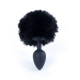Анальная пробка B - Series HeavyFun Bunny Tail Silicone Black Plug Black