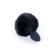 Анальная пробка B - Series HeavyFun Bunny Tail Silicone Black Plug Black