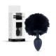 Анальная пробка B - Series HeavyFun Bunny Tail Silicone Black Plug Black