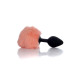Анальная пробка B - Series HeavyFun Bunny Tail Silicone Black Plug Peach