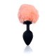 Анальная пробка B - Series HeavyFun Bunny Tail Silicone Black Plug Peach