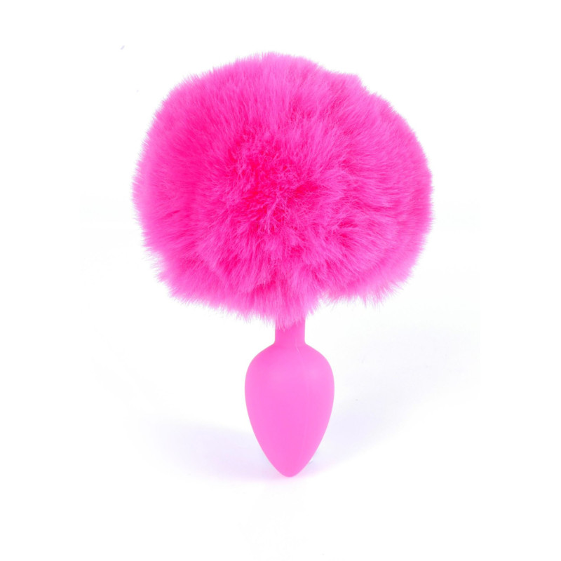 Анальная пробка B - Series HeavyFun Bunny Tail Silicone Pink Plug Pink
