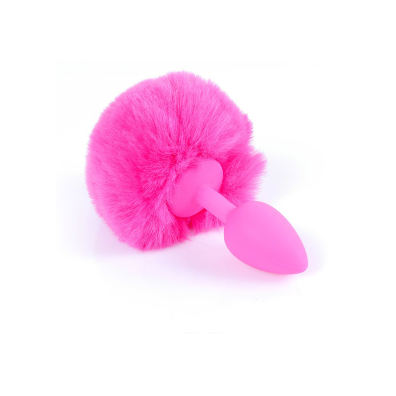 Анальная пробка B - Series HeavyFun Bunny Tail Silicone Pink Plug Pink
