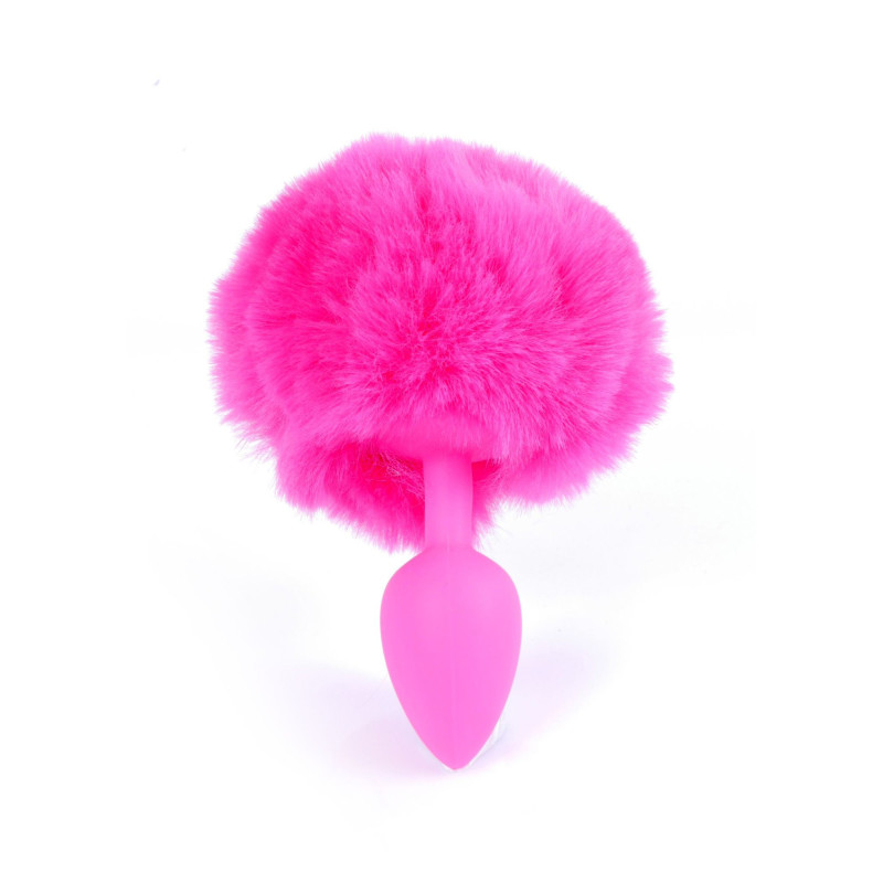 Анальная пробка B - Series HeavyFun Bunny Tail Silicone Pink Plug Pink