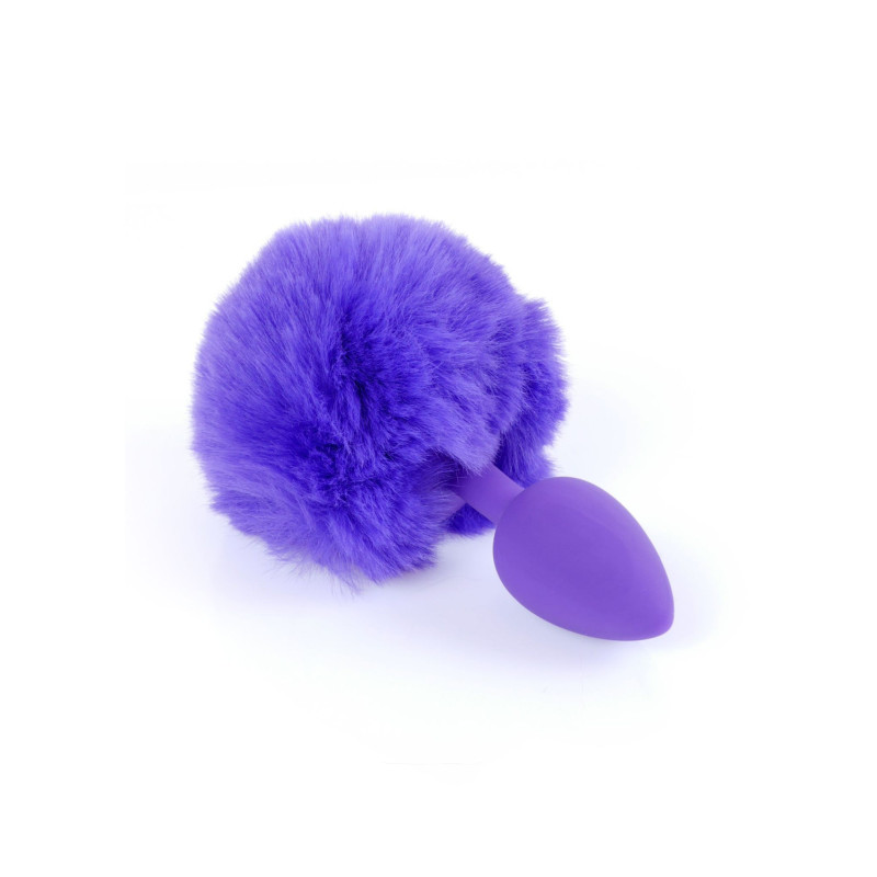Анальная пробка B - Series HeavyFun Bunny Tail Silicone Purple Plug Purple