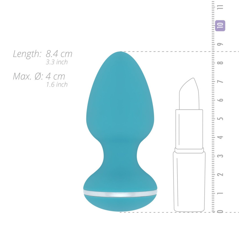 Анальная вибропробка Cala Azul – Blanca Vibrating anal plug, 10 режимов