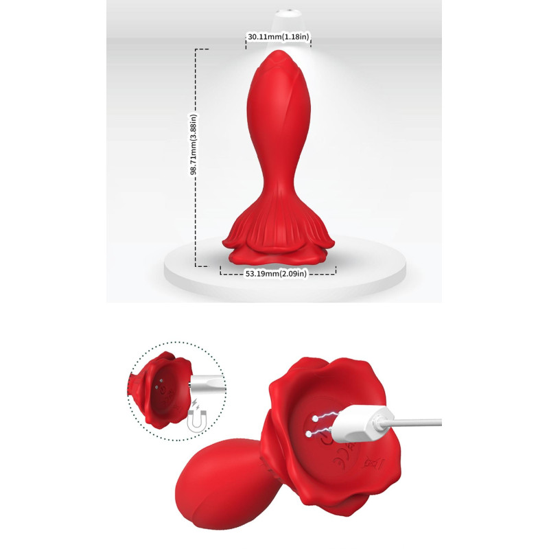 Анальная пробка B - Series Joy Rosenberg Red, 9 Vibration Functions