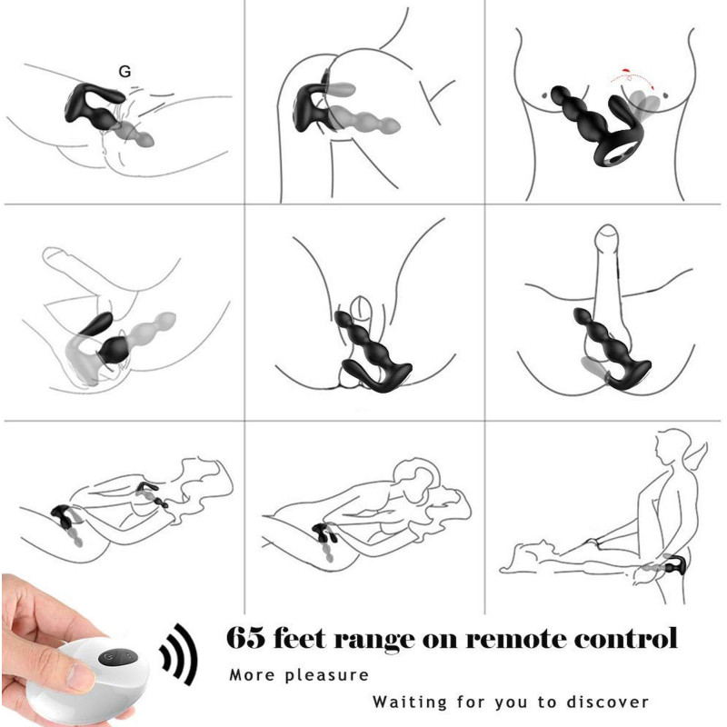 Анальная пробка B - Series Cute Anal Beads, Remote Controler