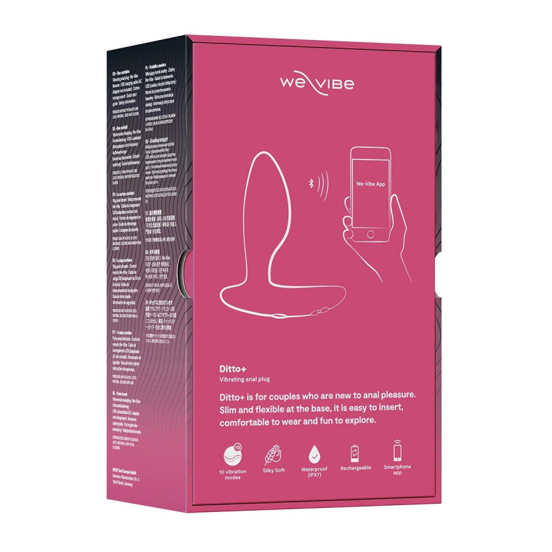Анальная смарт-вибропробка We-Vibe Ditto+ Cosmic Pink, 10 режимов, пульт ДУ