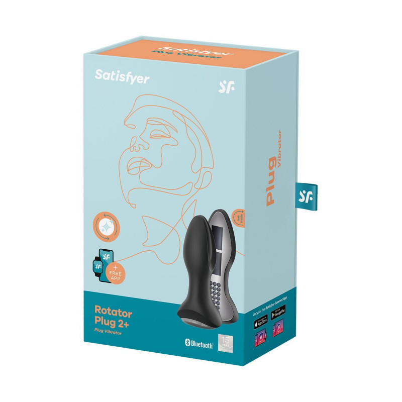 Анальна смарт-вібропробка із перлинним масажем Satisfyer Rotator Plug 2+ Black