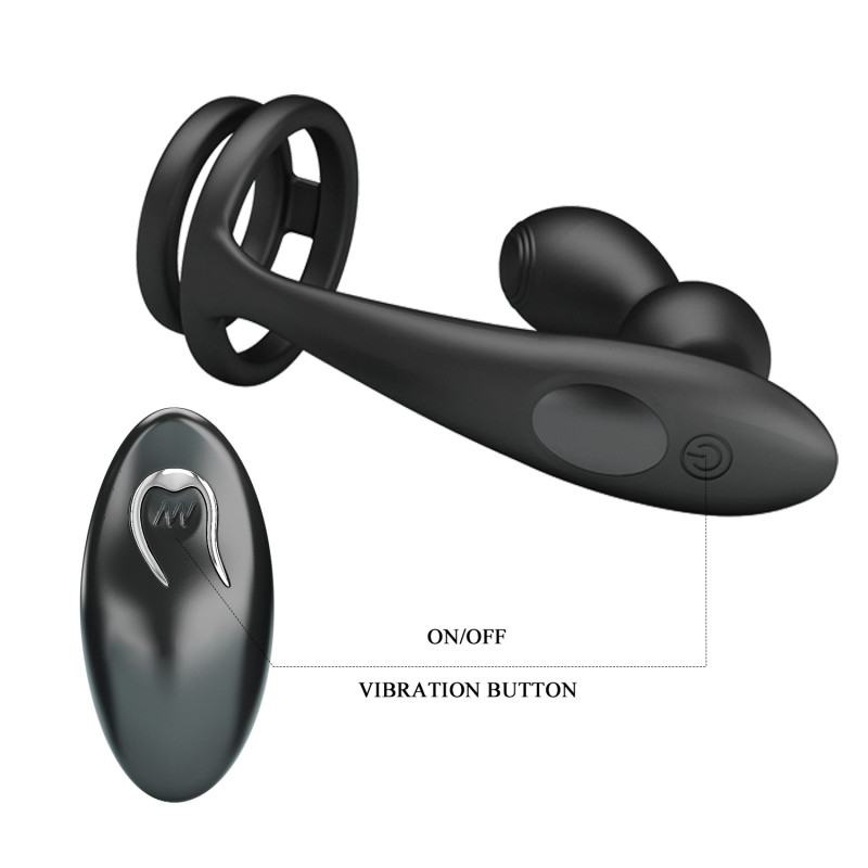 Анальная пробка с эрекционным кольцом Mr Play Remote Control Vibrating Prostate Massager