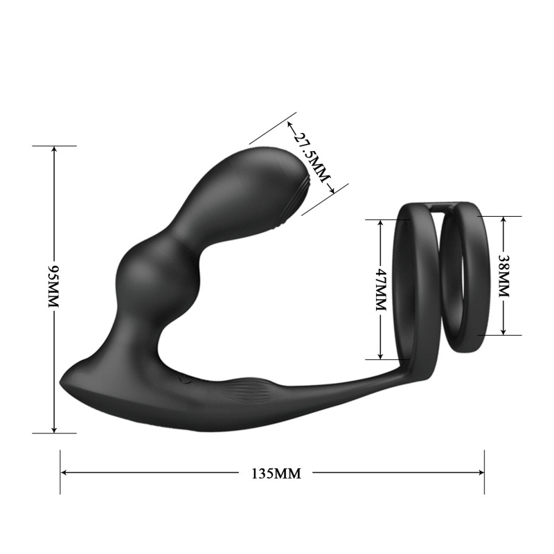 Анальная пробка с эрекционным кольцом Mr Play Remote Control Vibrating Prostate Massager