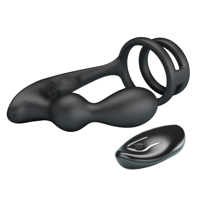 Анальная пробка с эрекционным кольцом Mr Play Remote Control Vibrating Prostate Massager