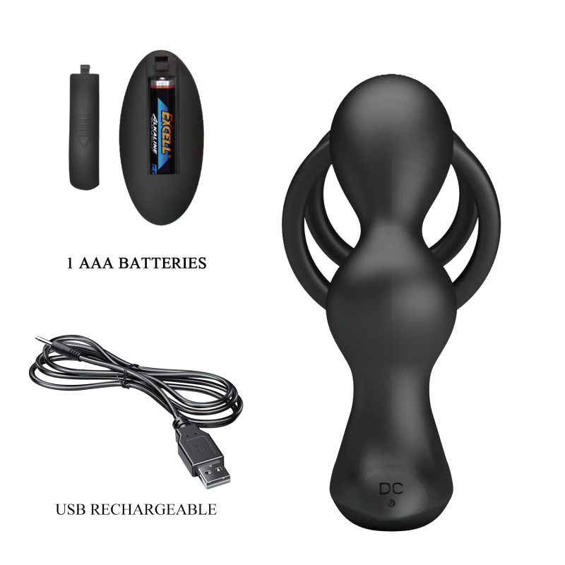 Анальная пробка с эрекционным кольцом Mr Play Remote Control Vibrating Prostate Massager