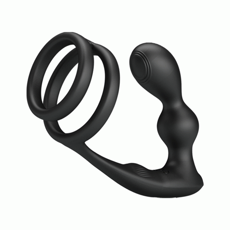 Анальная пробка с эрекционным кольцом Mr Play Remote Control Vibrating Prostate Massager
