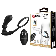 Анальная пробка с эрекционным кольцом Pretty Love Warren Prostate Stimulator Black