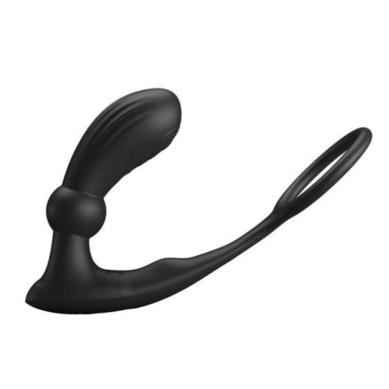 Анальная пробка с эрекционным кольцом Pretty Love Warren Prostate Stimulator Black