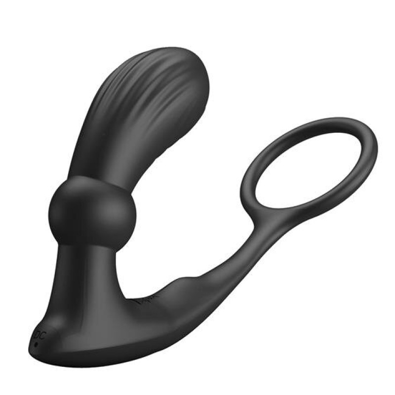 Анальная пробка с эрекционным кольцом Pretty Love Warren Prostate Stimulator Black