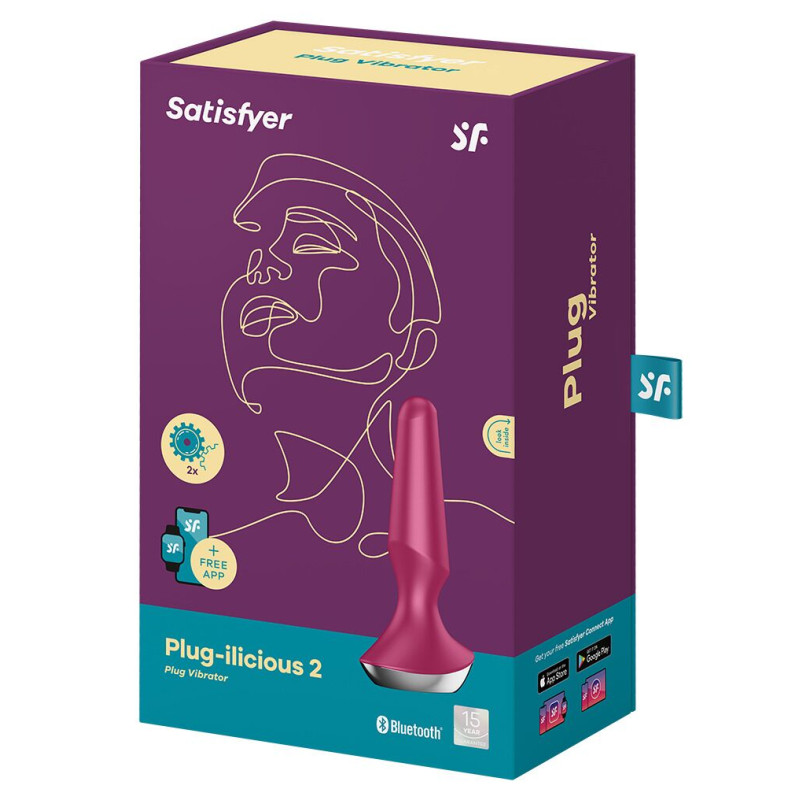 Анальная смарт-вибропробка Satisfyer Plug-ilicious 2 Бордовая