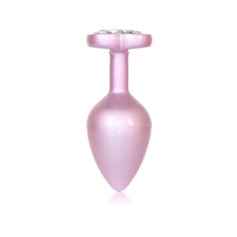 Анальна пробка B - Series HeavyFun Pearl Heart Jewellery Pink Plug Clear M