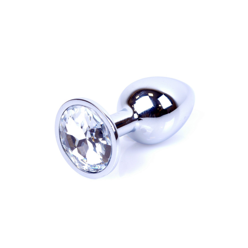 Анальная пробка B – Series HeavyFun Classic Jewellery Silver Plug, диаметр 2,7 см, длина 7 см, Clear