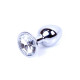 Анальная пробка B – Series HeavyFun Classic Jewellery Silver Plug, диаметр 2,7 см, длина 7 см, Clear